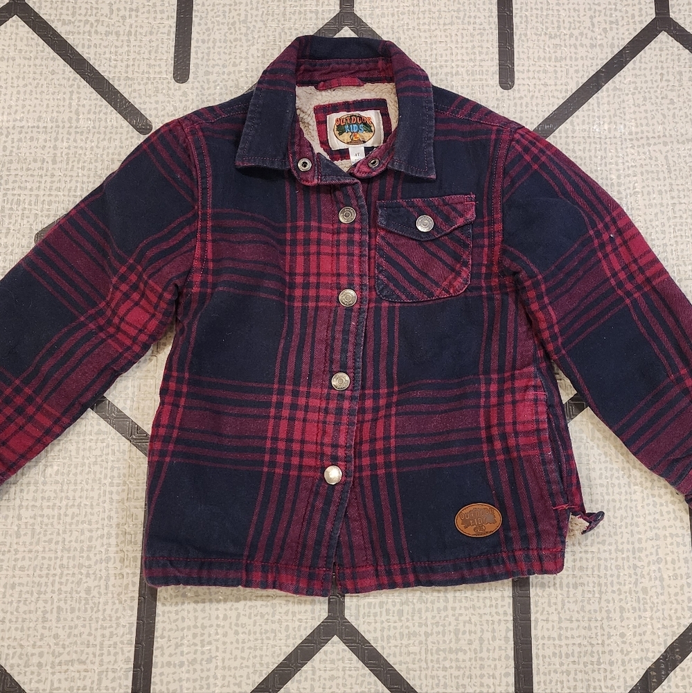 *Girls Plaid Jacket - Pink and Blue*